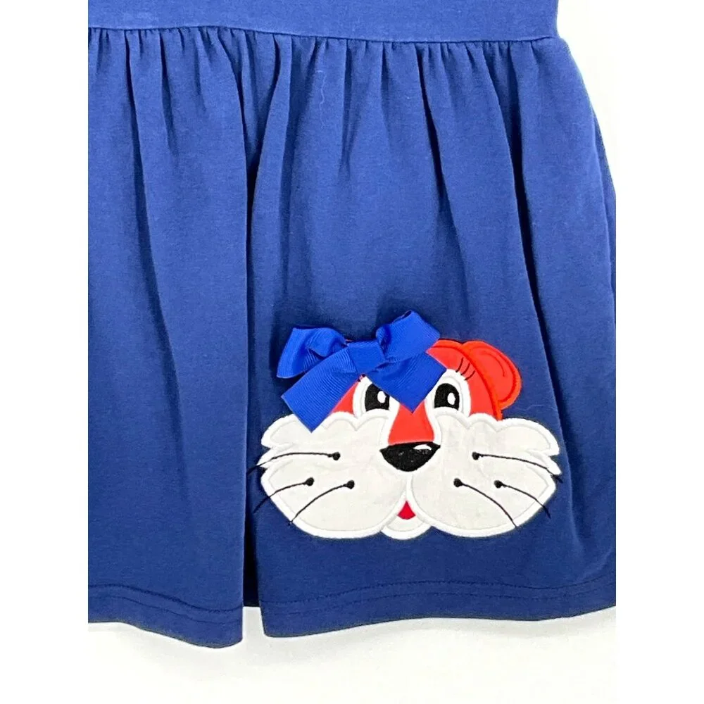 Smock Monkey Girls Blue Lion Face Dress Size 3 Auburn‎